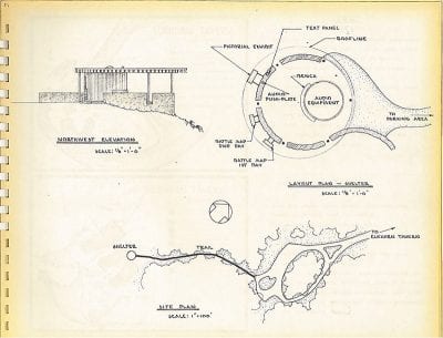 National Park Service Plan, ca. 1964, for the East Overlook at Pea Ridge National Park; Mission 66-era photos of the park.