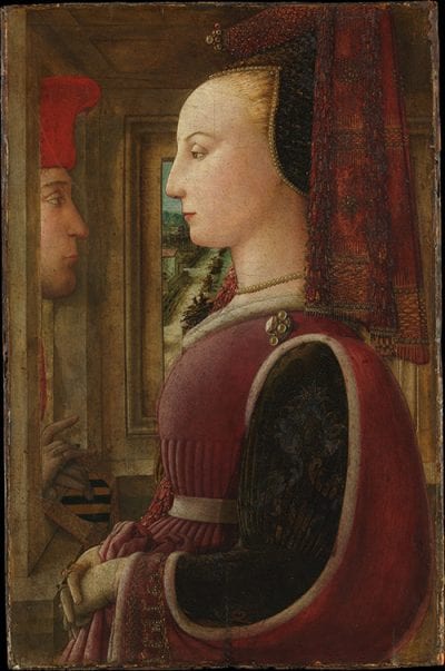Fra Filippo Lippi, Portrait of a Woman with a Man at a Casement, ca. 1440.